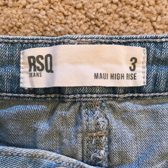 RSQ Distressed Denim Shorts Maui High Rise Cut Off - Picture 7 of 11